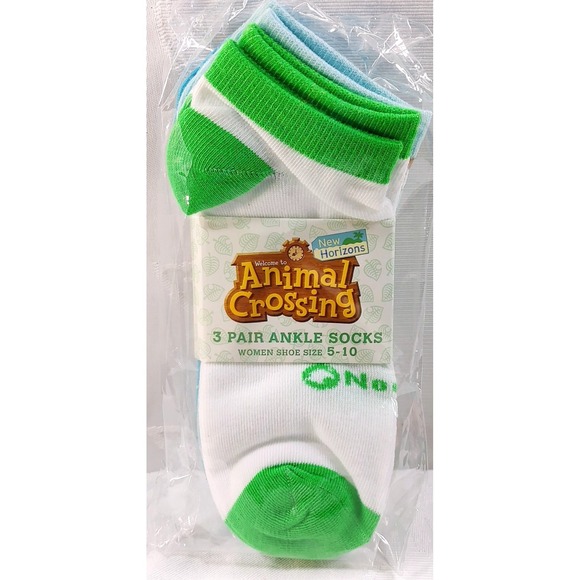 Animal Crossing Accessories - Animal Crossing New Horizons 3 Pair Ankle Socks Shoe Size Women 5-10